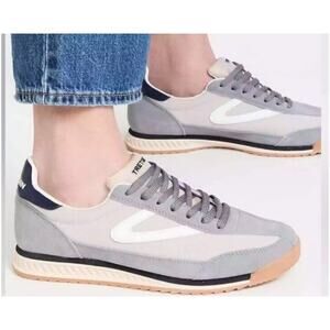 Anthro Tretorn Rawlins 2.0 Sneakers Women's SZ 11 Gray Navy Lace Up Suede